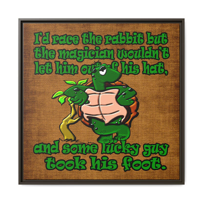 turtle race - framed canvas art (brown papyrus)