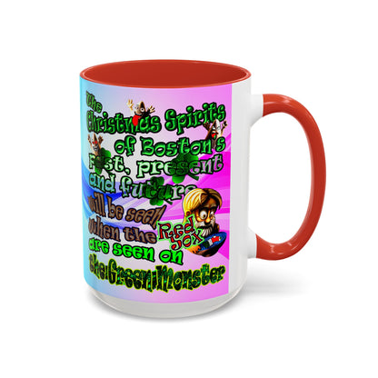 christmas spirits of boston - Accent Mug (light blue-pink wave)