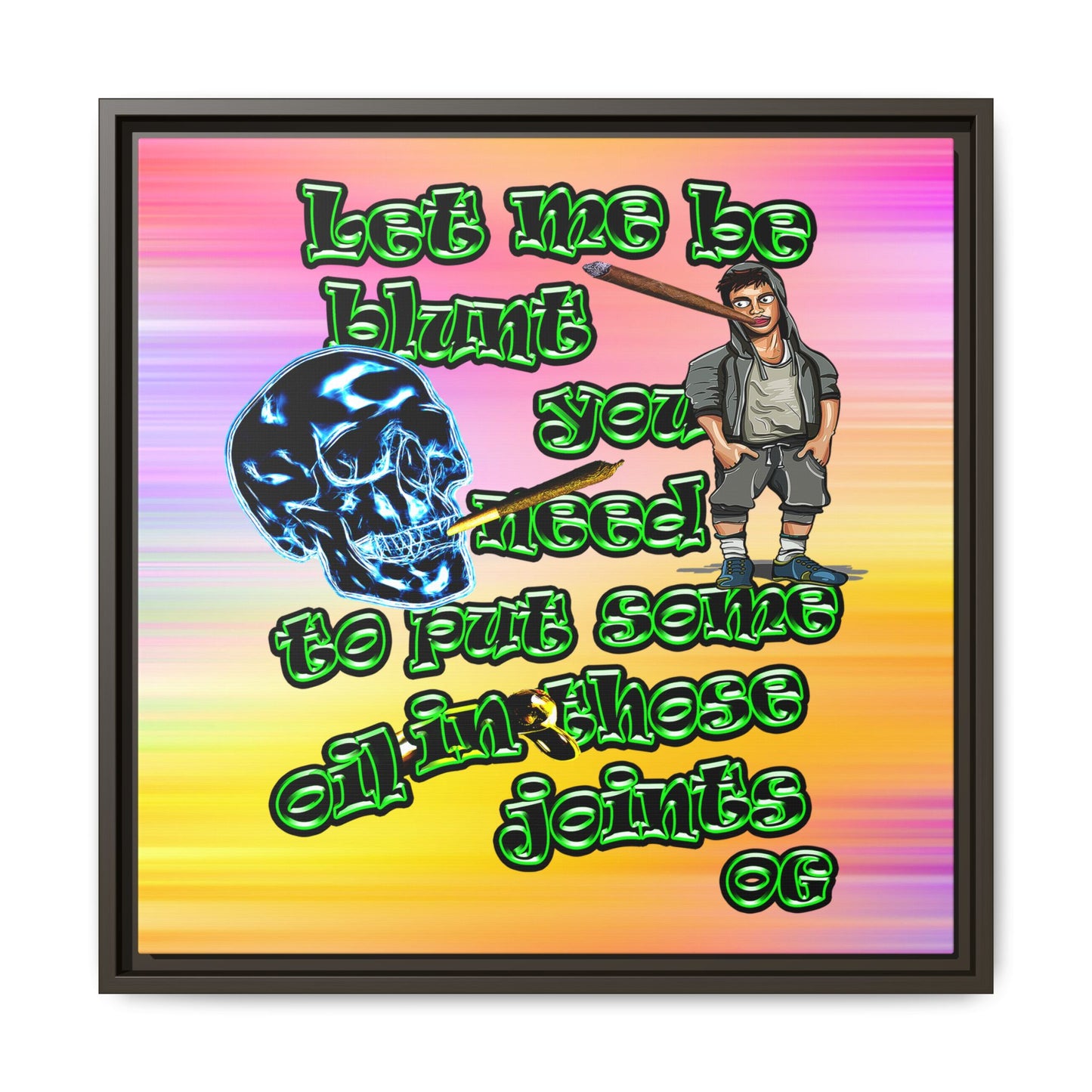 og - framed canvas art (color blur)