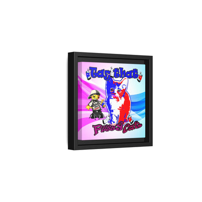 tag that - framed canvas art (light blue-pink wave)