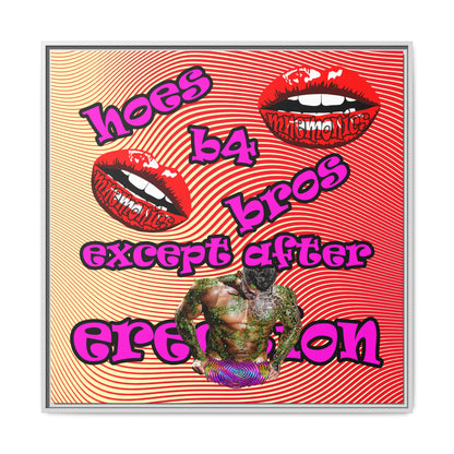 hoes b4 bros - framed canvas art (yellow-orange wave)