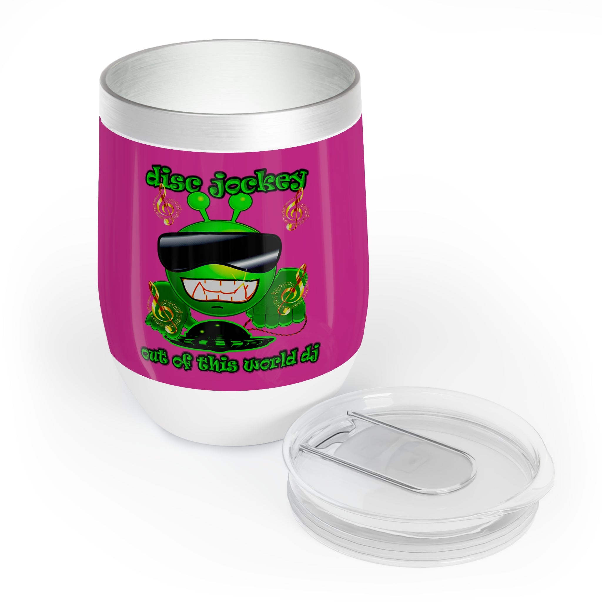 disc jockey - Chill Wine Tumbler (pink)