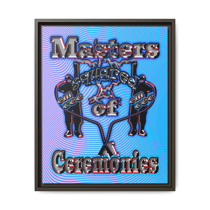 em cee squared - framed canvas art (light blue-purple wave)