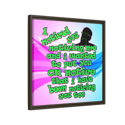 noticed you noticing - framed canvas art (light blue-pink wave)
