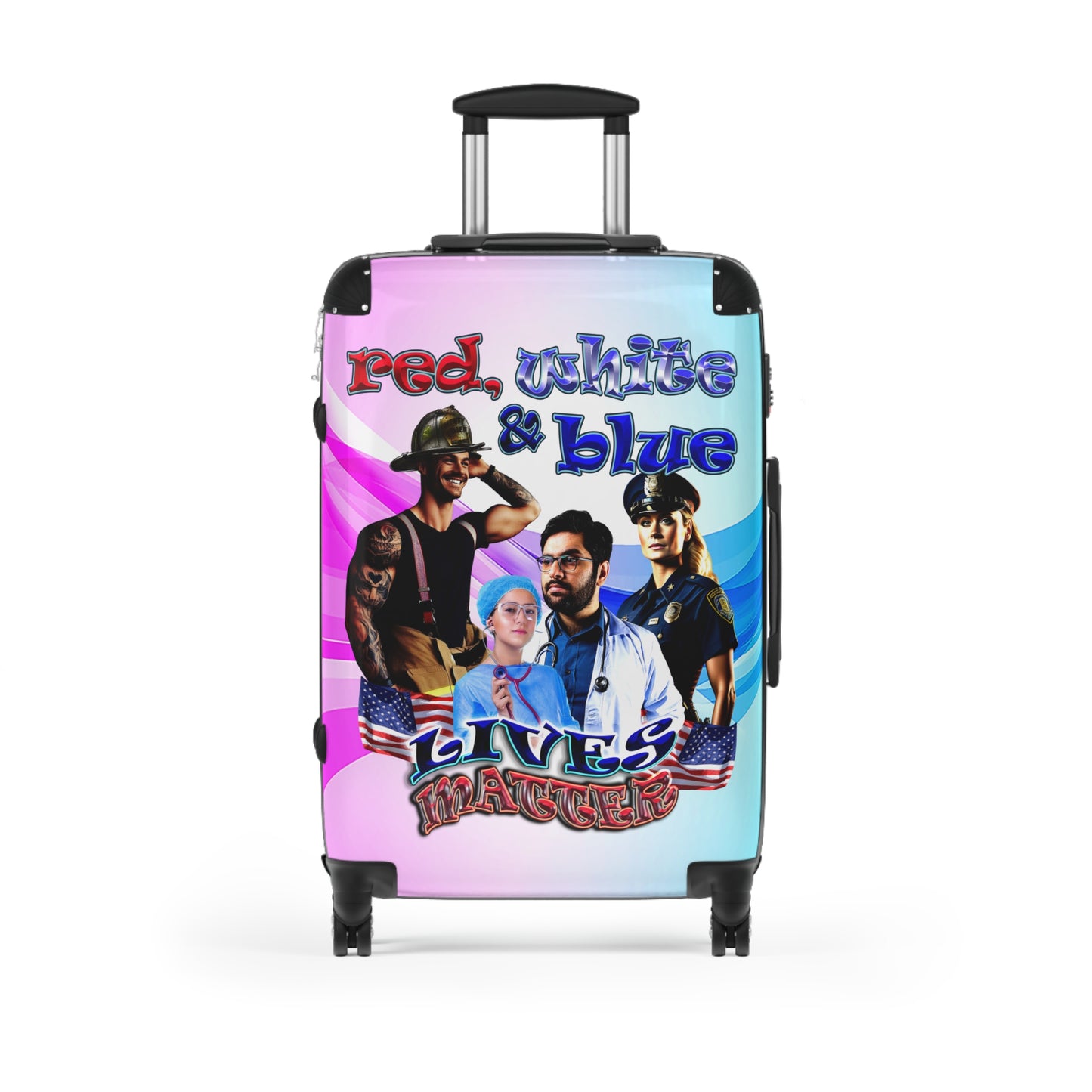 rw&b lives matter - Suitcase (light blue-pink wave)