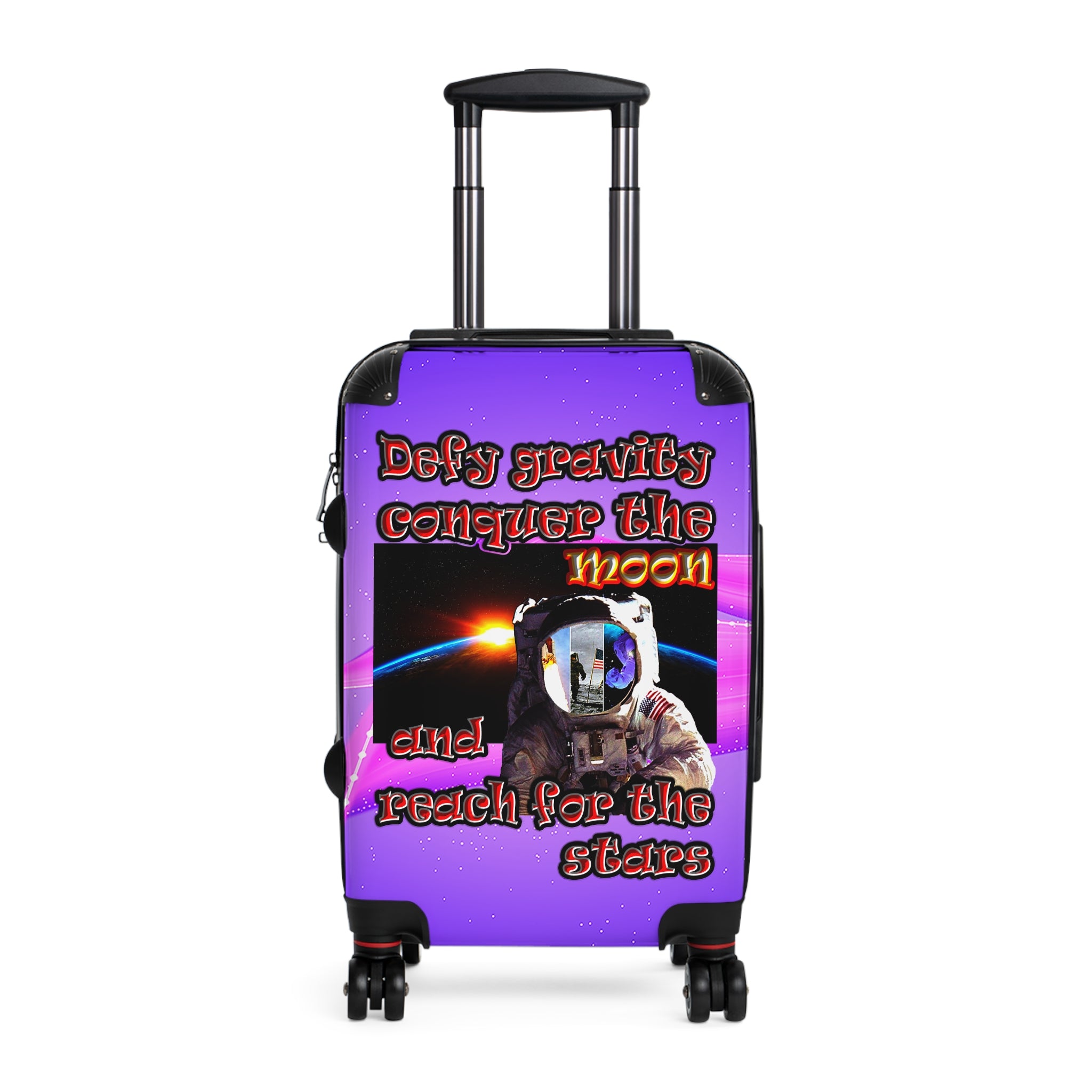 defy conquer reach - suitcase (purple-pink wave)