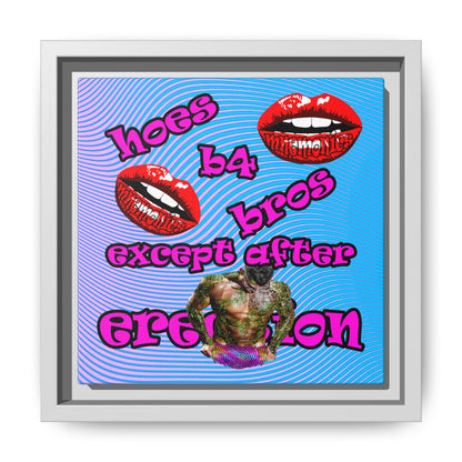 hoes b4 bros - framed canvas art (light blue-purple wave)