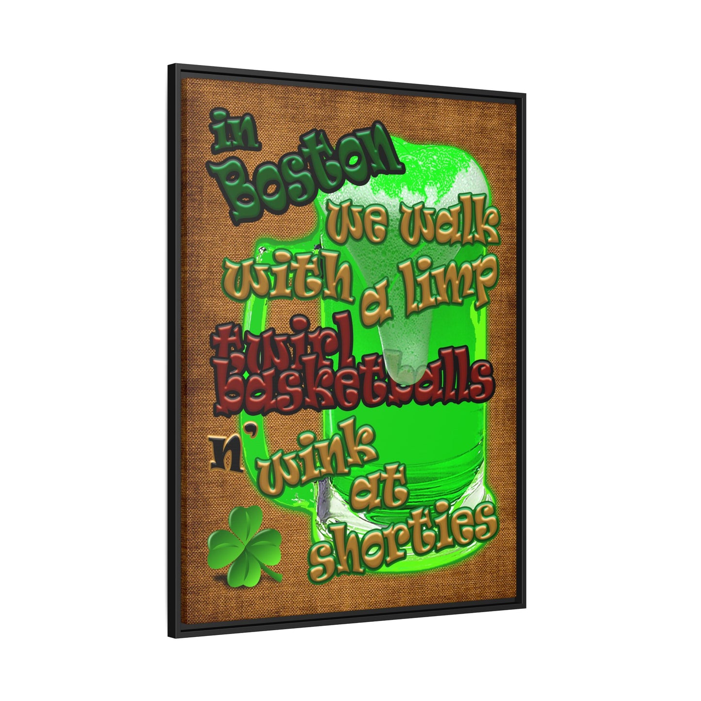 celtics logo - framed canvas art (brown papyrus)