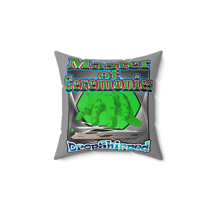 logo - Faux Suede Square Pillow - (grey)