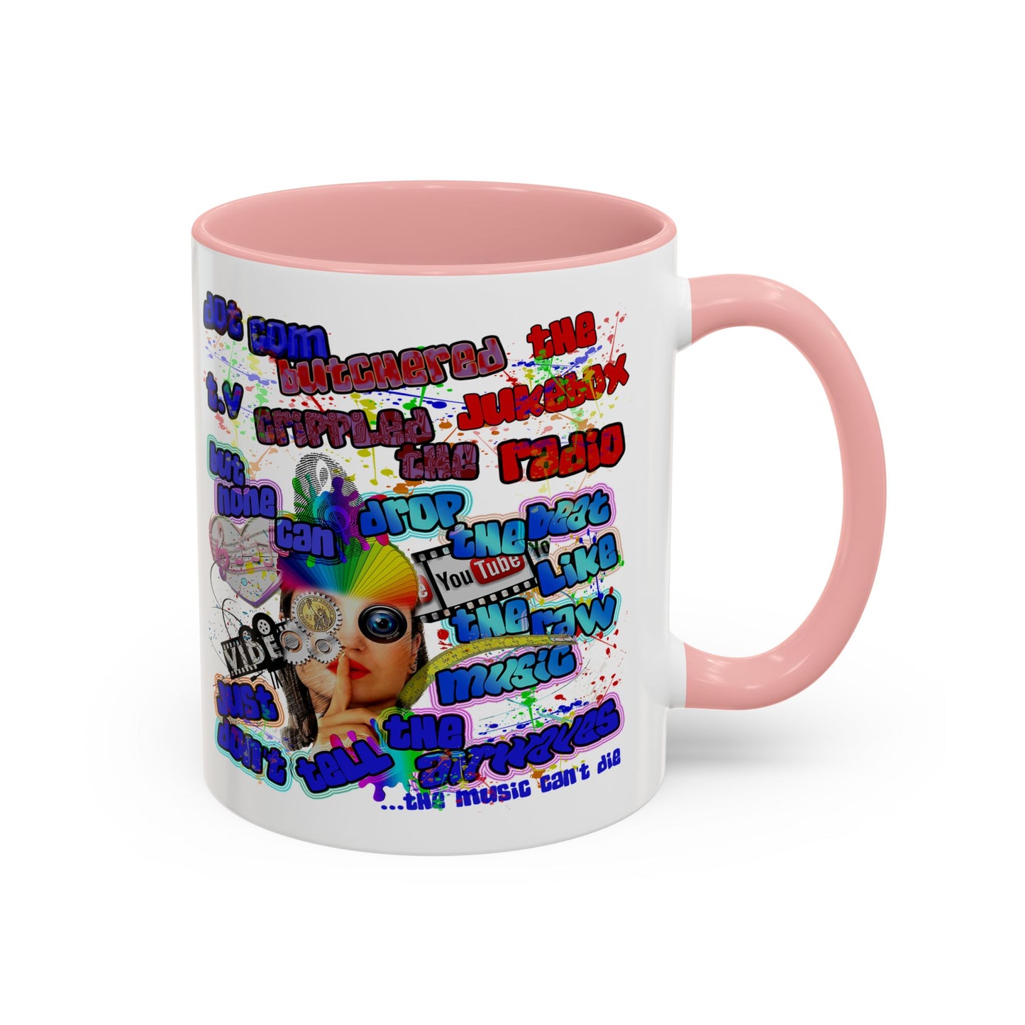 drop the beat - Accent Mug (white)