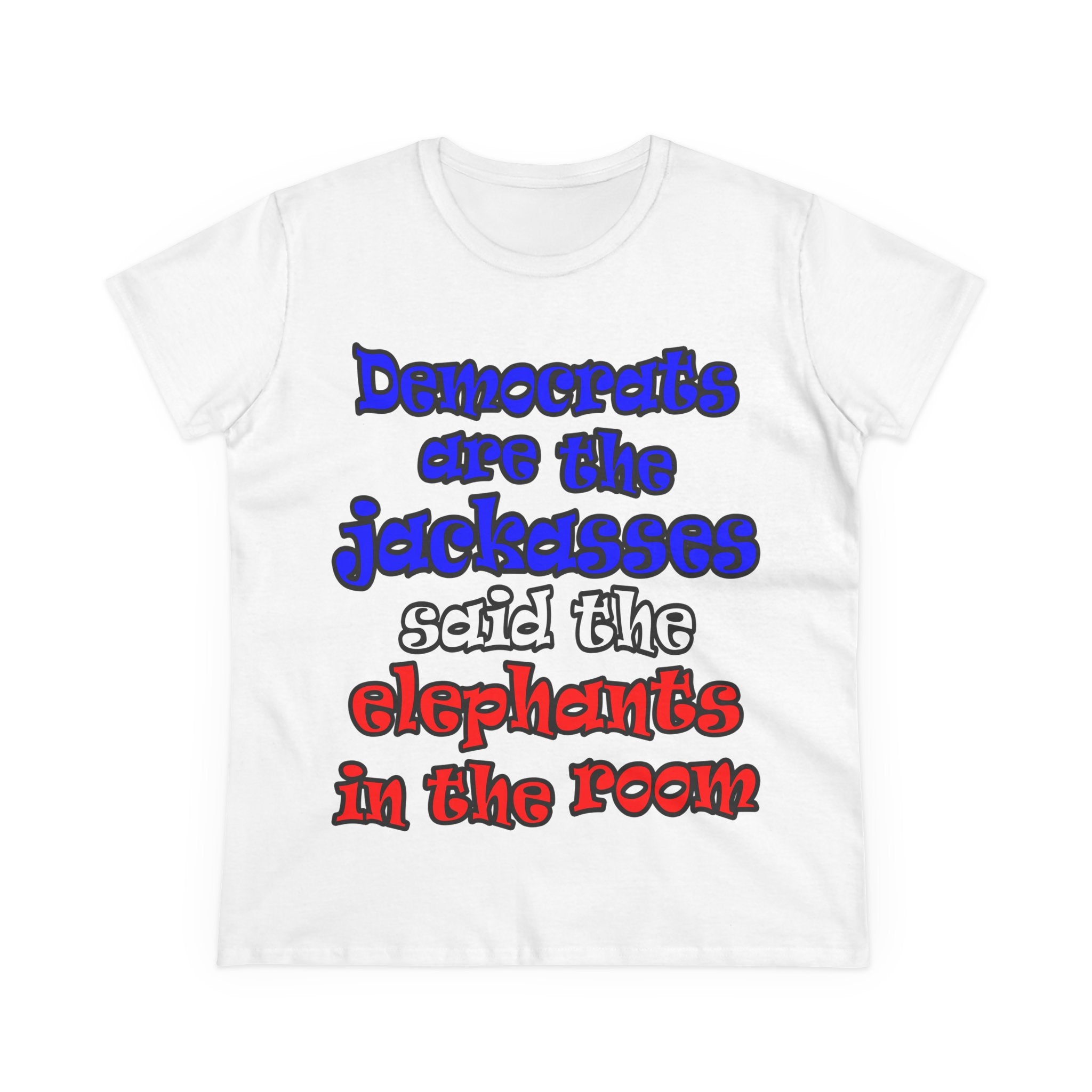donkeys and elephants - Women's Midweight Cotton Tee