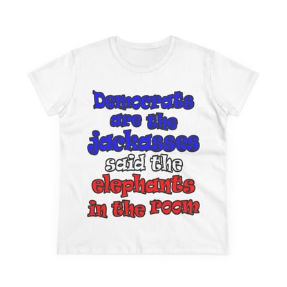 donkeys and elephants - Women's Midweight Cotton Tee