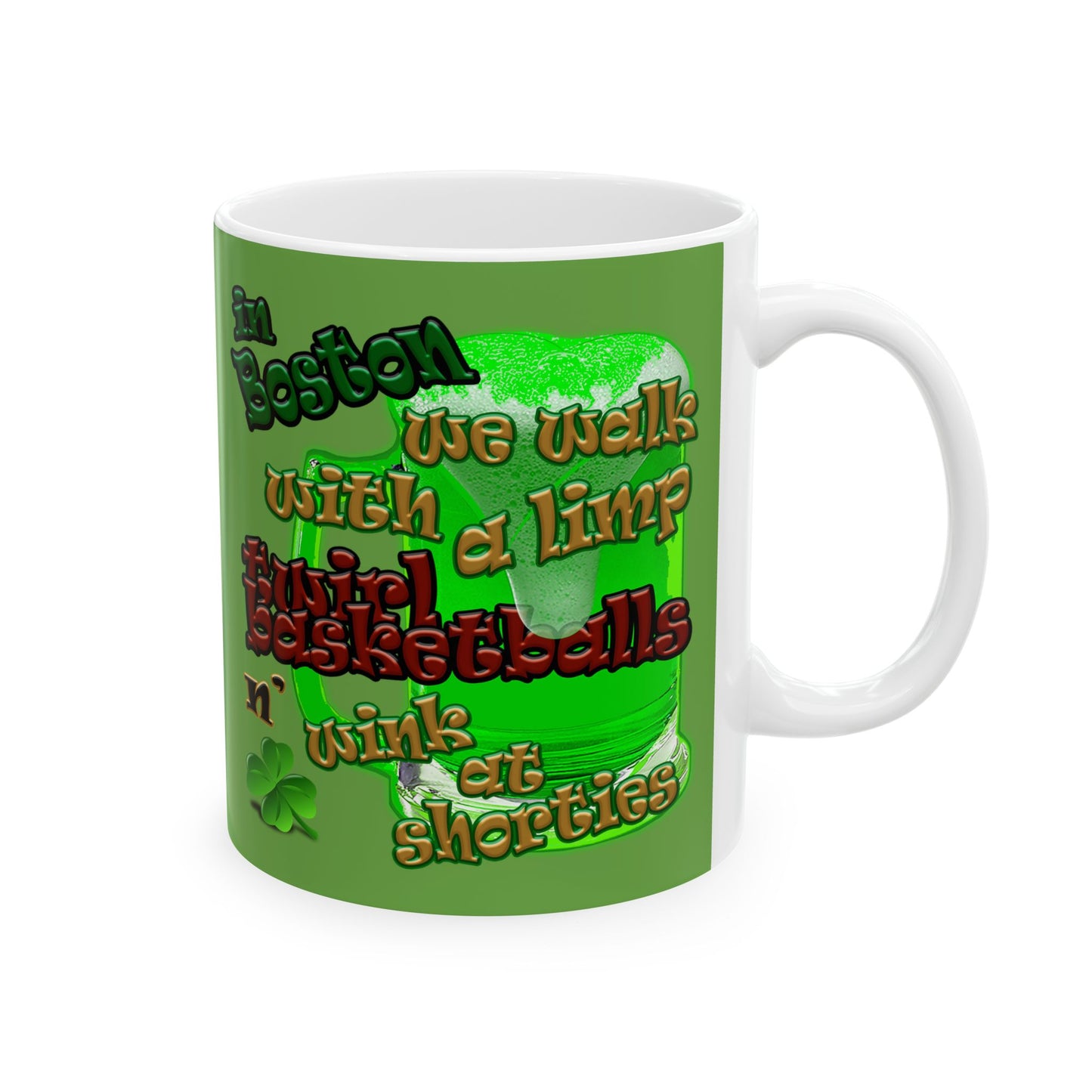 celtics logo - White Mug (green)