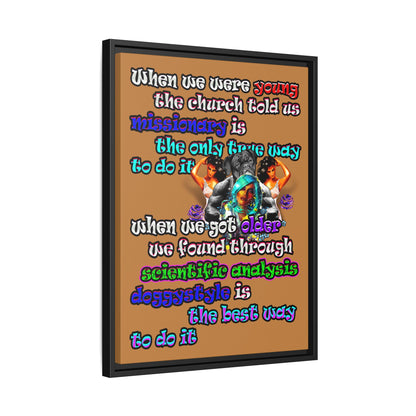 doggystyle - framed canvas art (light brown)
