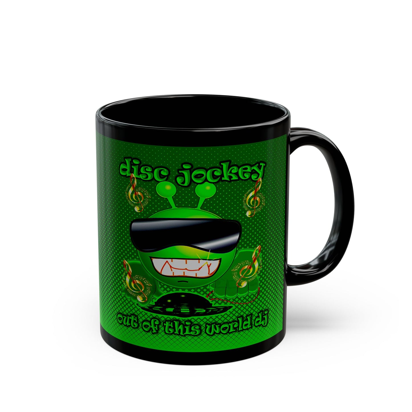 disc jockey - Black Mug (logo green)