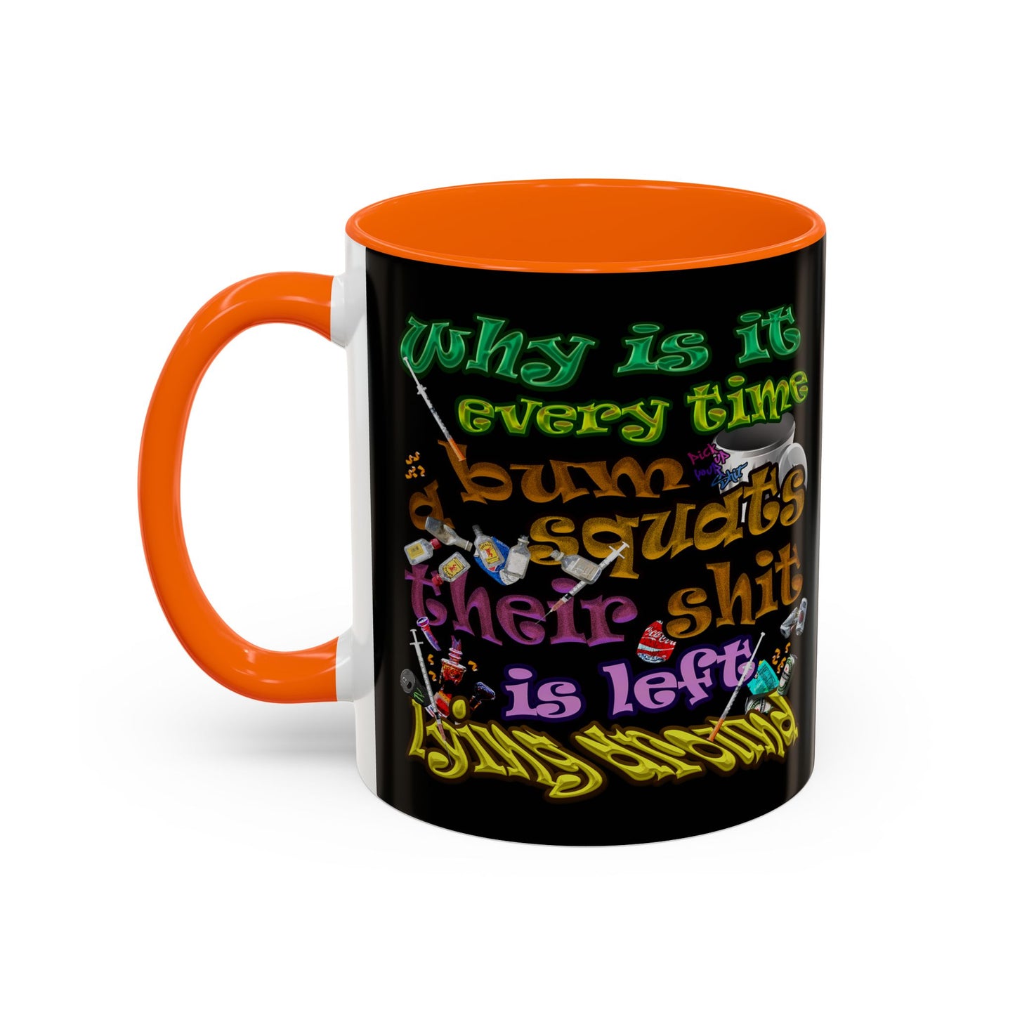 the bum's shit - Accent Mug (black)
