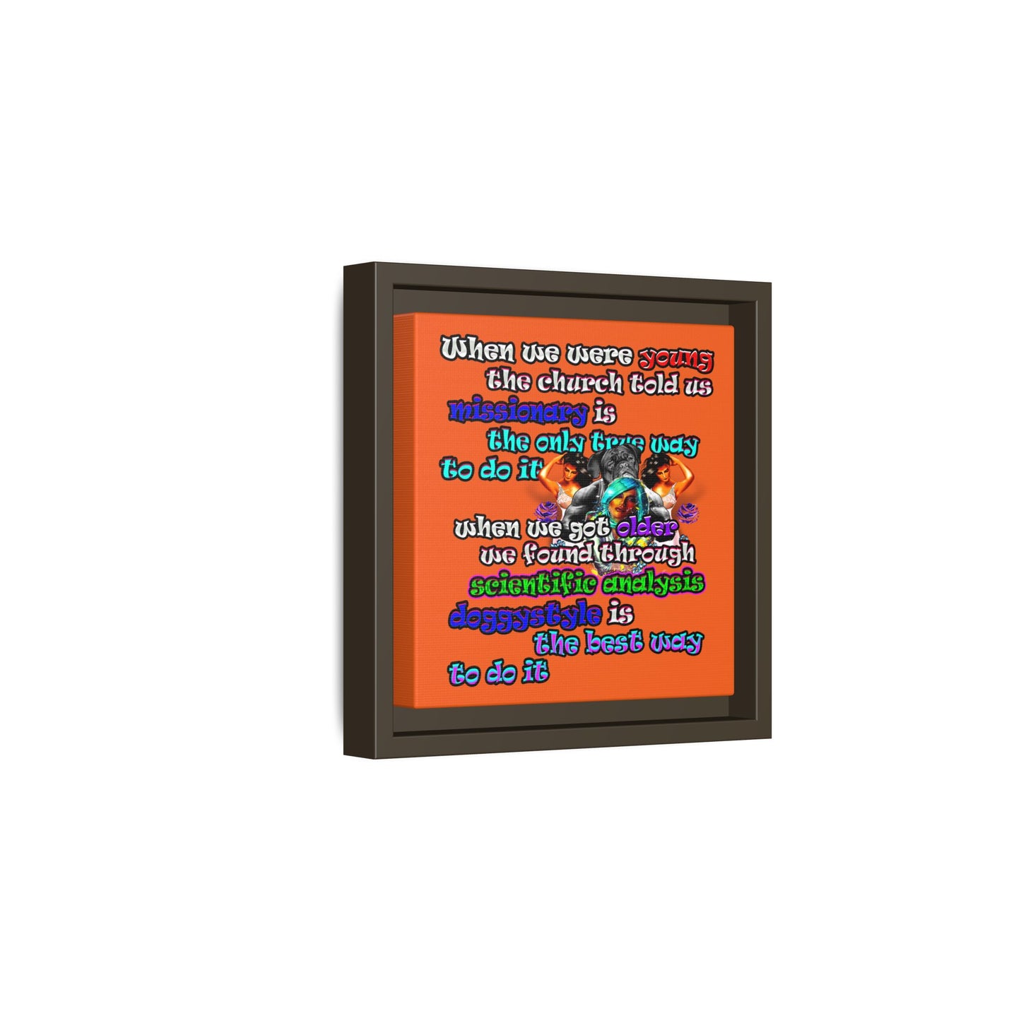doggystyle - framed canvas art (orange)