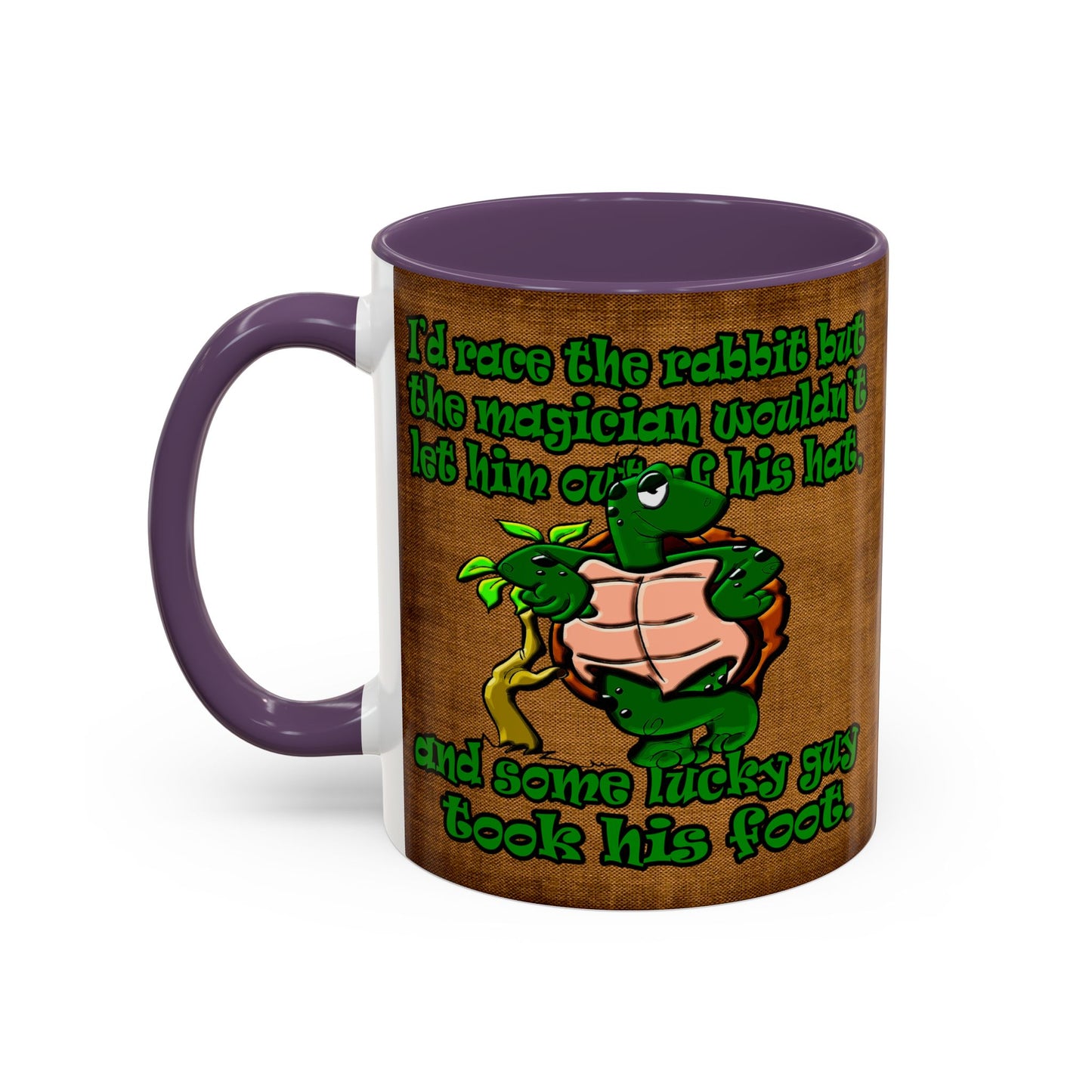 turtle race - Accent Mug (brown papyrus)