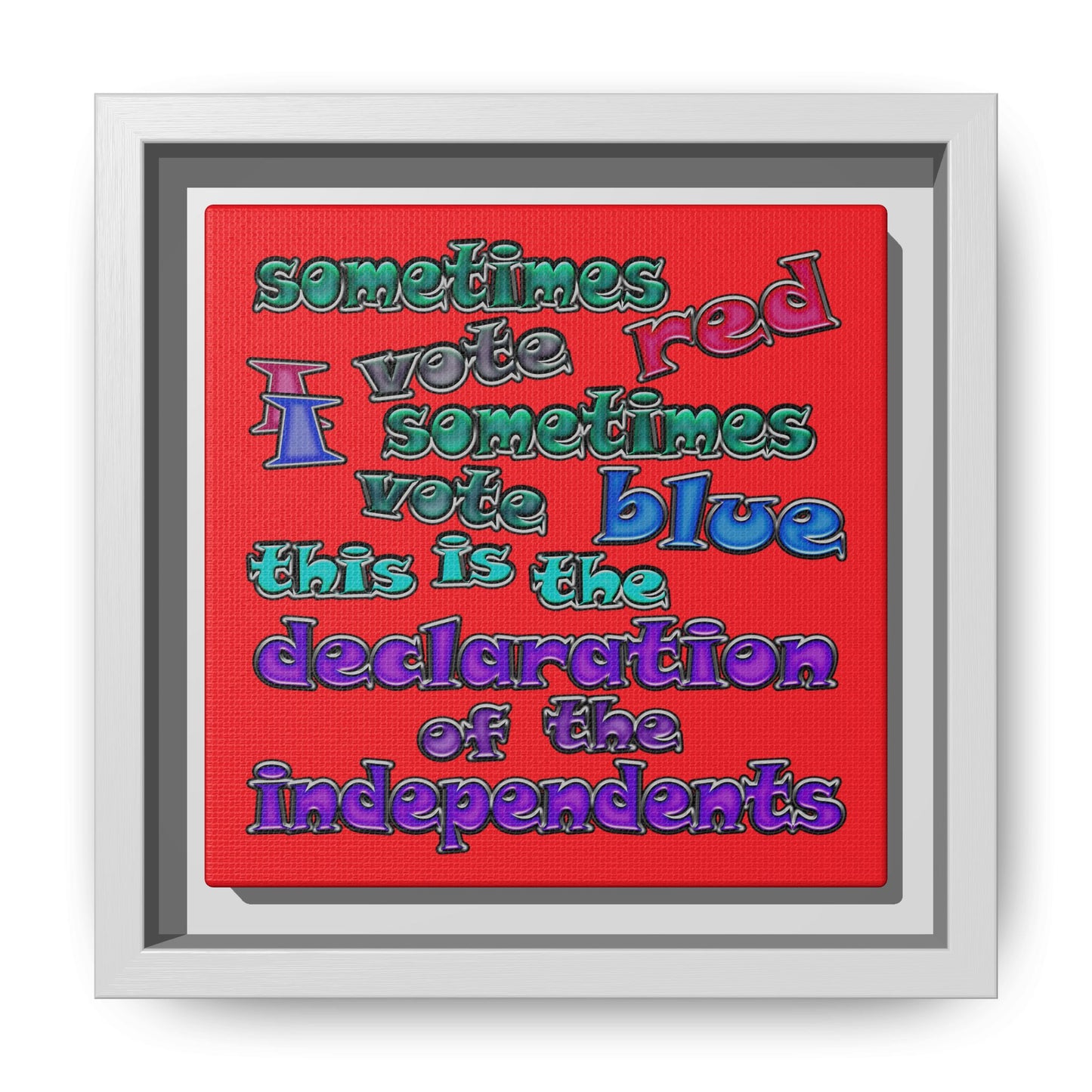 declaration of the independents - framed canvas art (red)