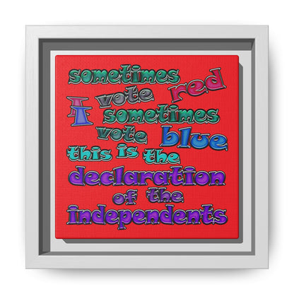 declaration of the independents - framed canvas art (red)