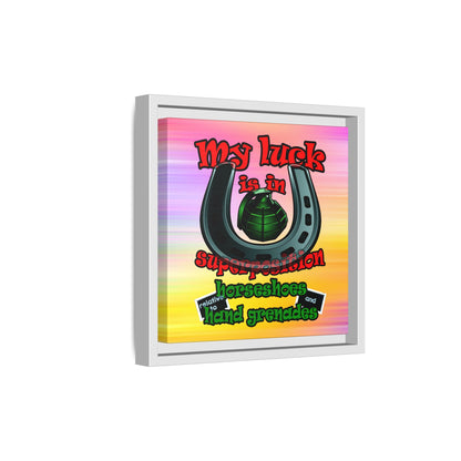 my luck - framed canvas art (color blur)