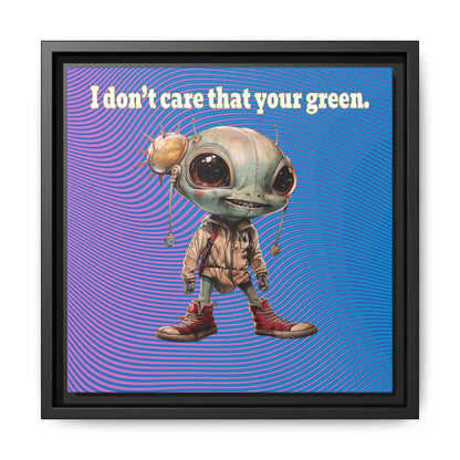 I don't care that your green - framed canvas art (light blue-purple wave)