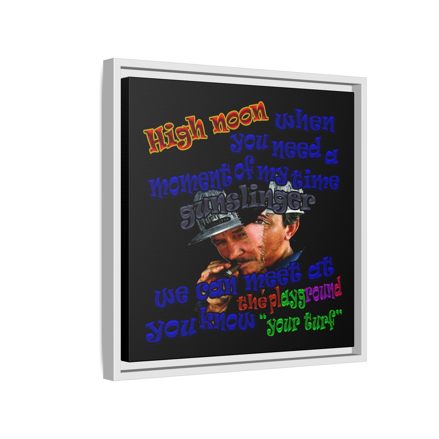 high noon - framed canvas art (black)