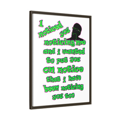 noticed you noticing - framed canvas art (white)