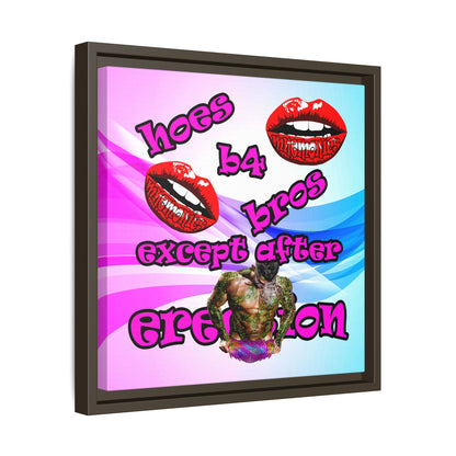 hoes b4 bros - framed canvas art (light blue-pink wave)
