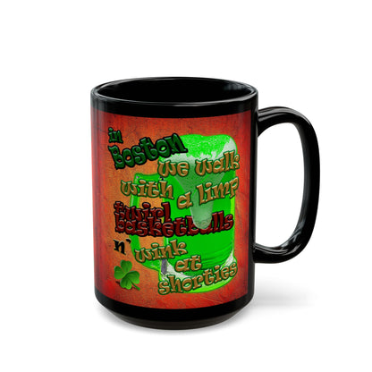 celtics logo - Black Mug (burnt orange)