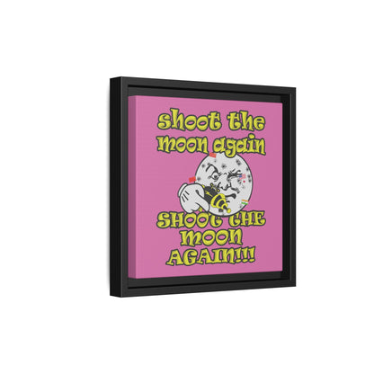 shoot the moon again - framed canvas art (light pink)