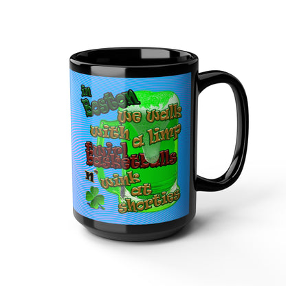 celtics logo - Black Mug (light blue-purple wave)