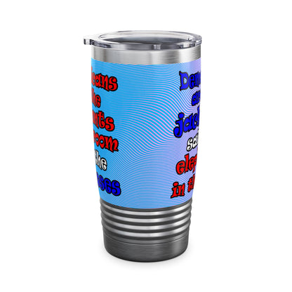 donkeys and elephants - Ringneck Tumbler, 20oz (light blue-purple wave)