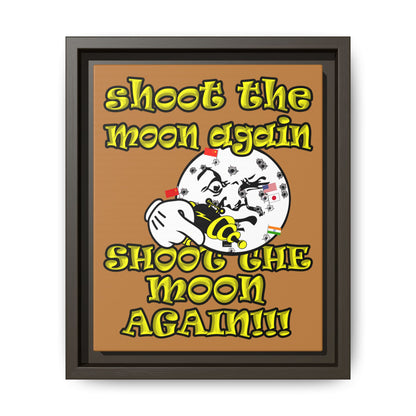 shoot the moon again - framed canvas art (light brown)
