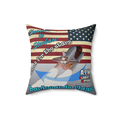 shoot for the stars - Faux Suede Square Pillow - (brushed nickel)