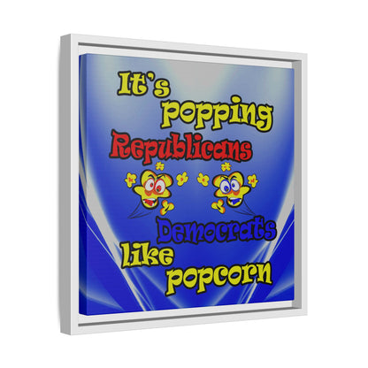 popping like popcorn - framed canvas art (blue-white wave)