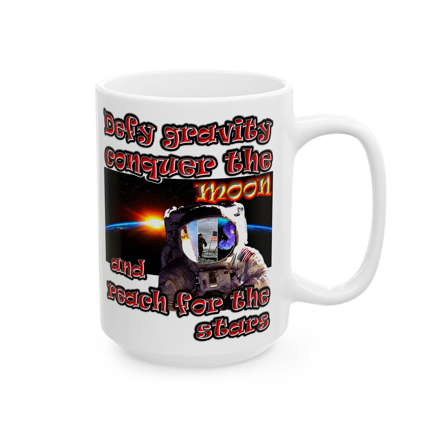 defy conquer reach - White Mug (white)