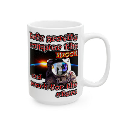 defy conquer reach - White Mug (white)