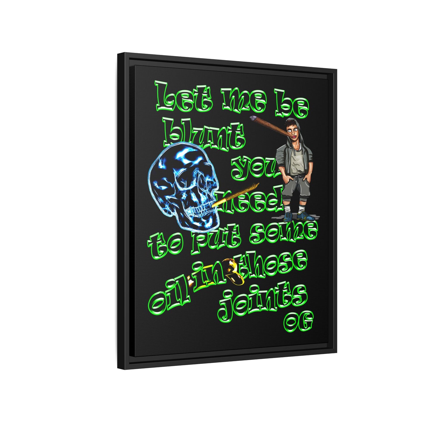 og - framed canvas art (black)