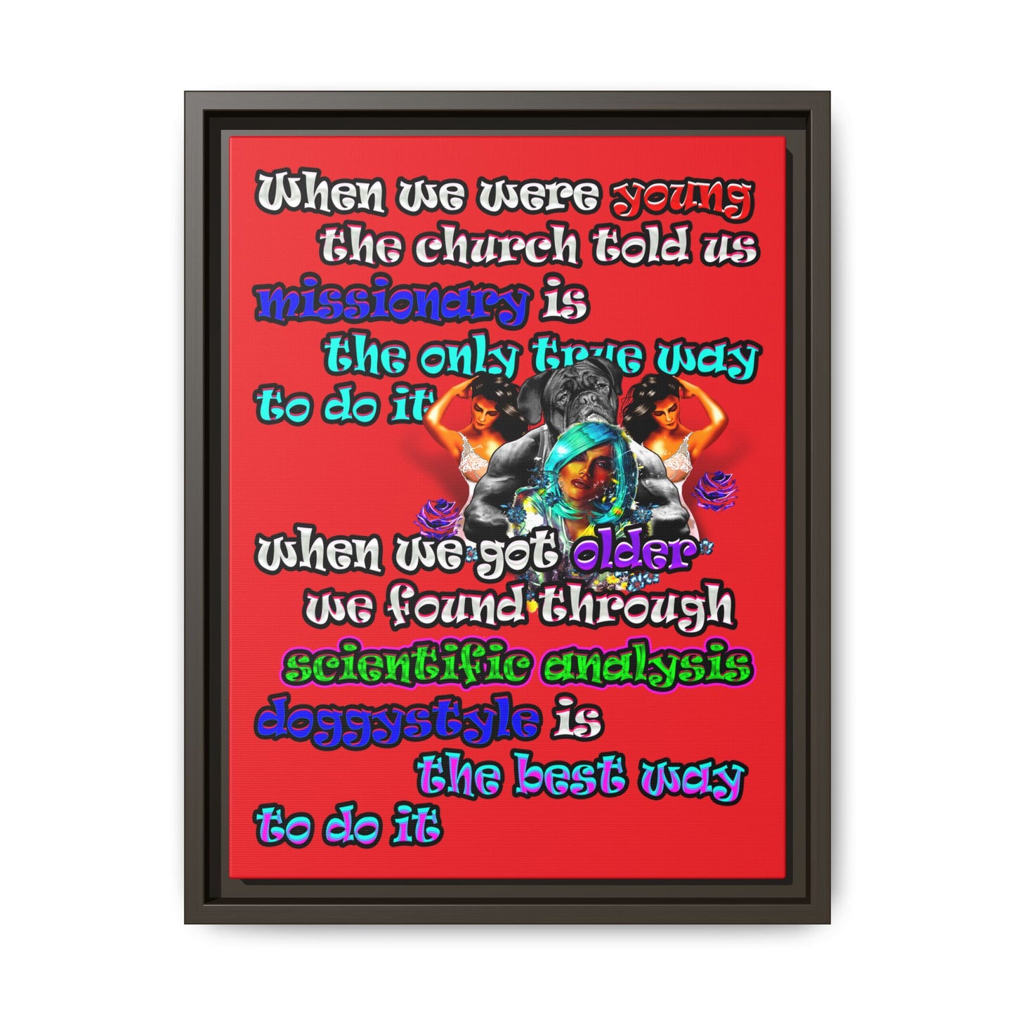 doggystyle - framed canvas art (red)