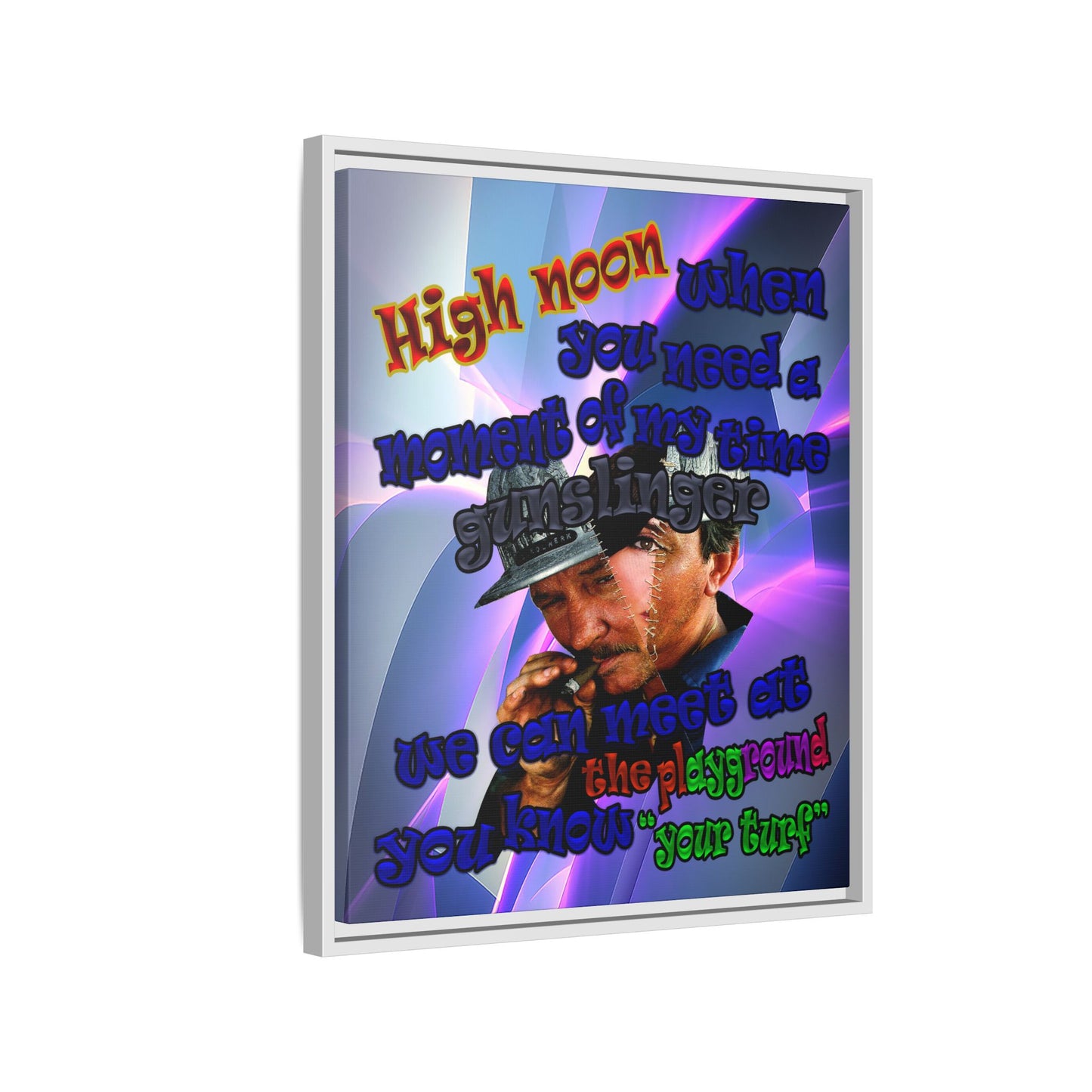 high noon - framed canvas art (grey-pink wave)
