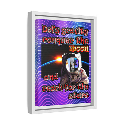 defy conquer reach - framed canvas art (purple wave)