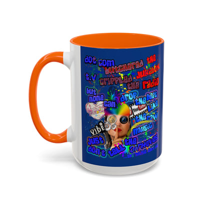 drop the beat - Accent Mug (dark blue)