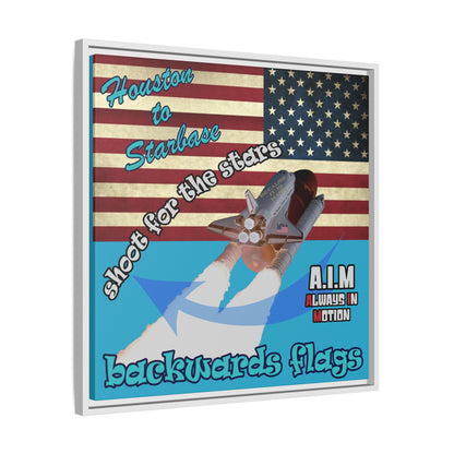 shoot for the stars - framed canvas art (turquoise)