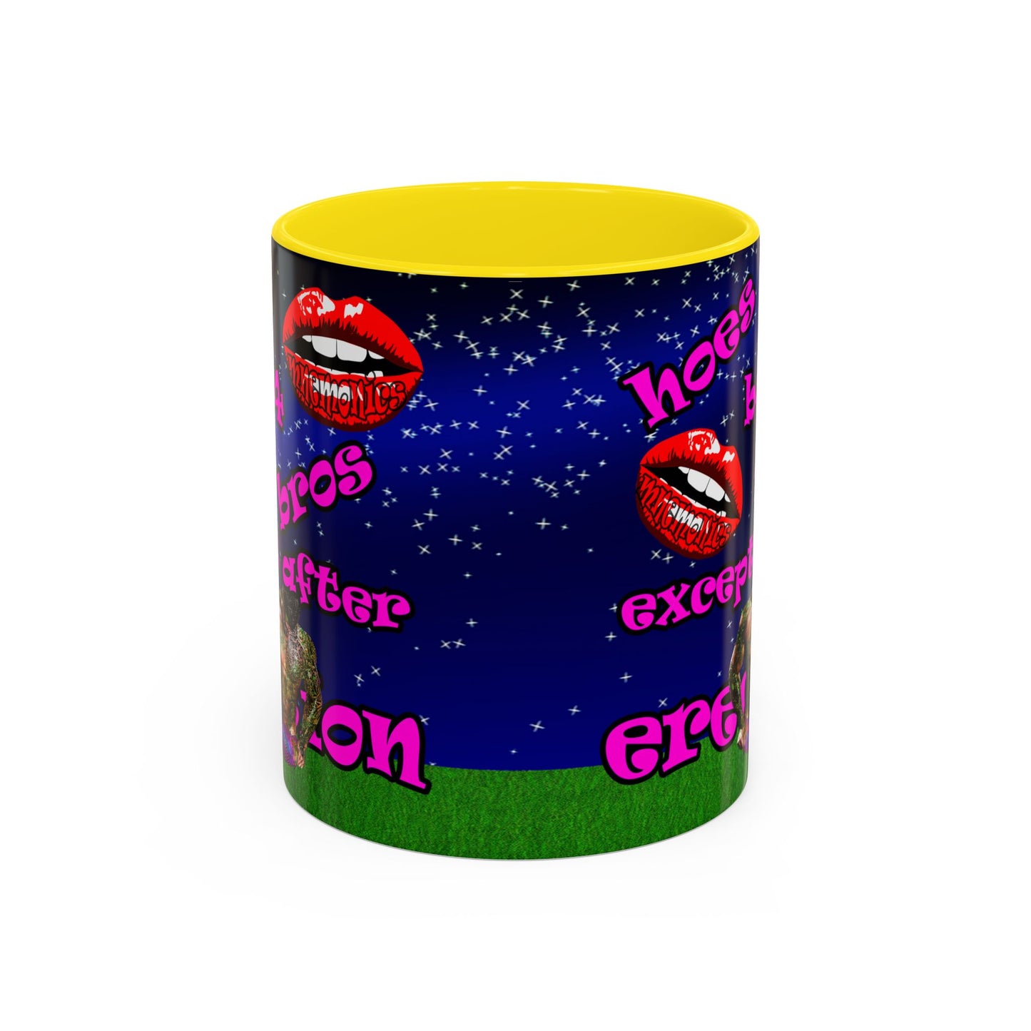 hoes b4 bros - Accent Mug ('snoops' background)