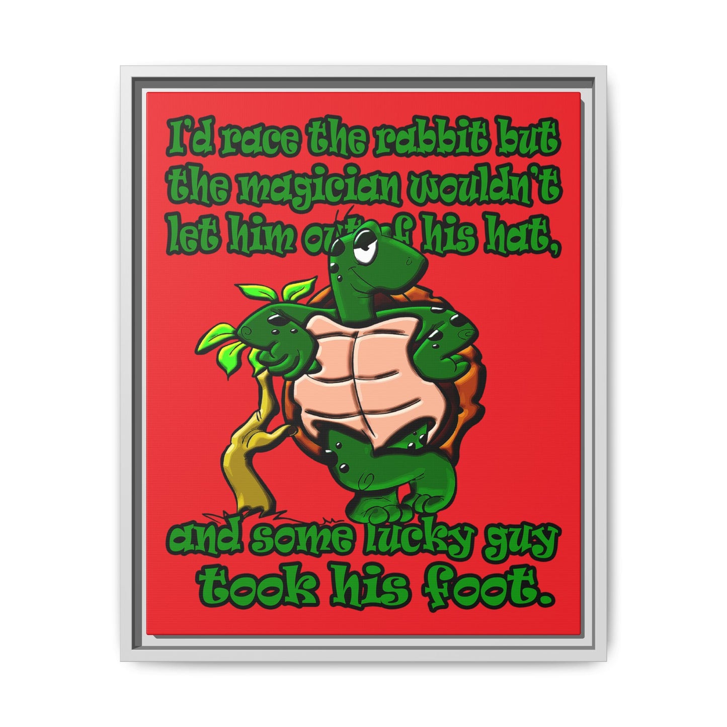 turtle race - framed canvas art (red)