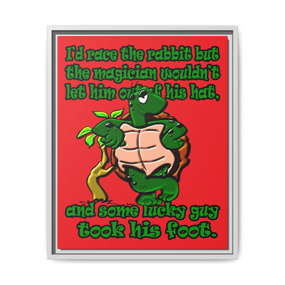 turtle race - framed canvas art (red)
