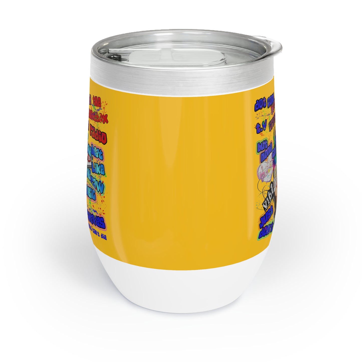 drop the beat - Chill Wine Tumbler (yellow)
