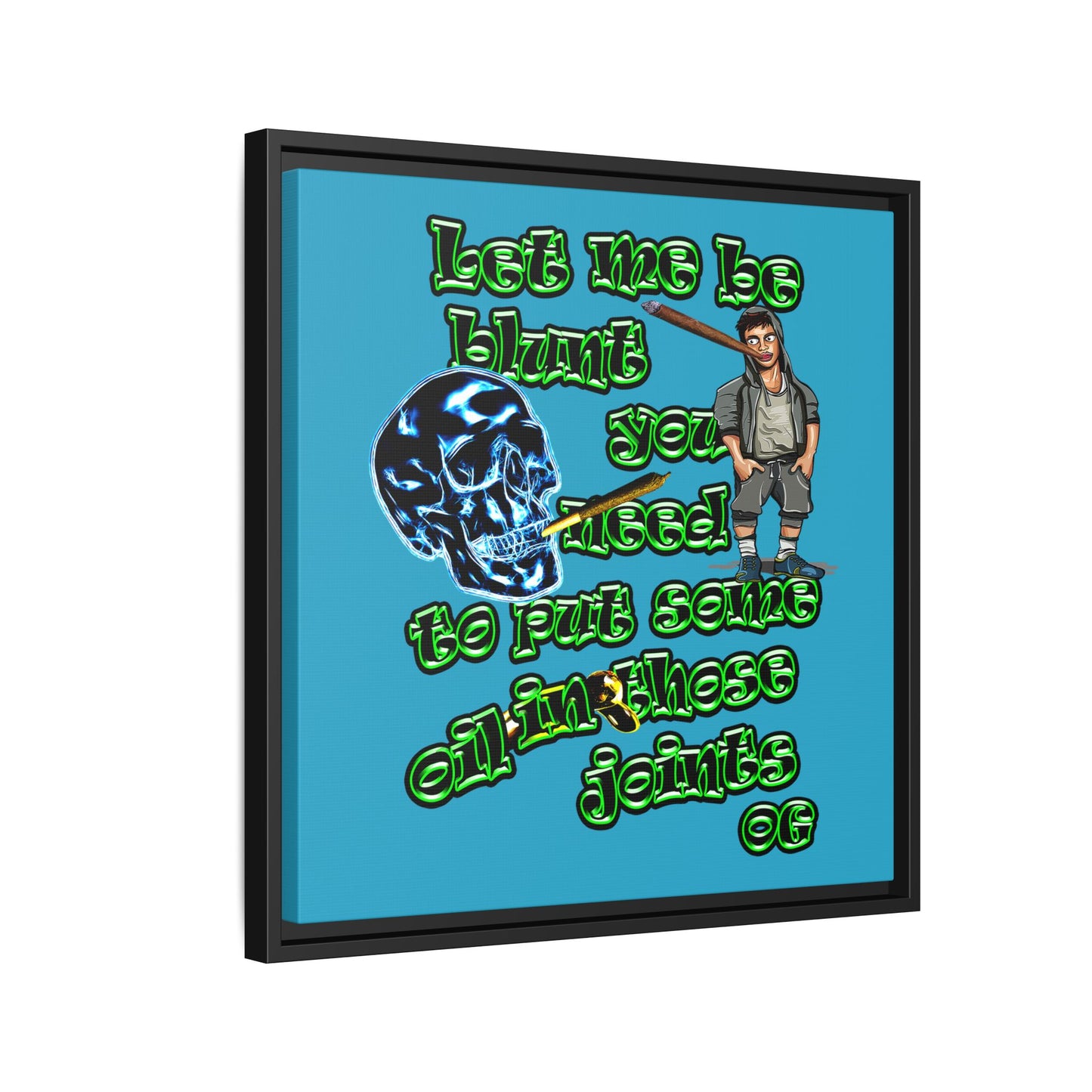 og - framed canvas art (turquoise)