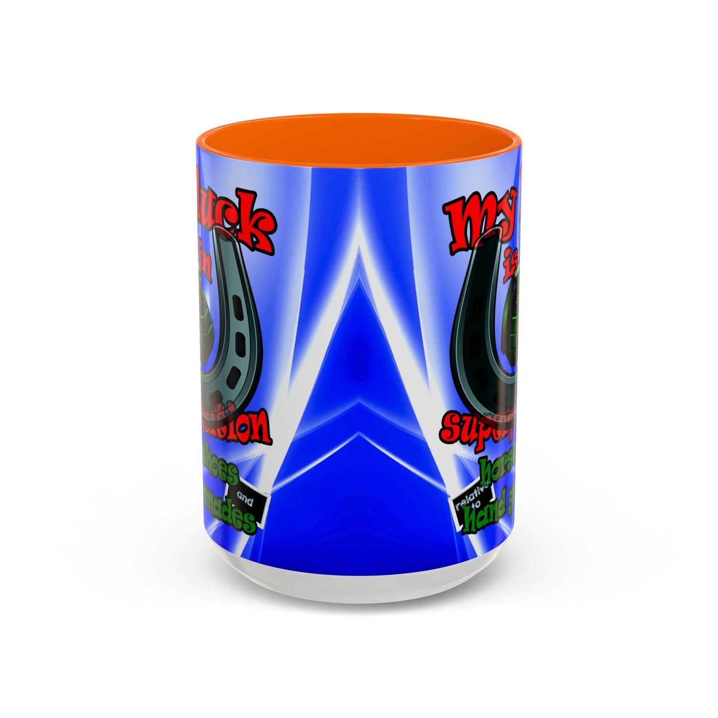my luck - Accent Mug (blue-white wave)